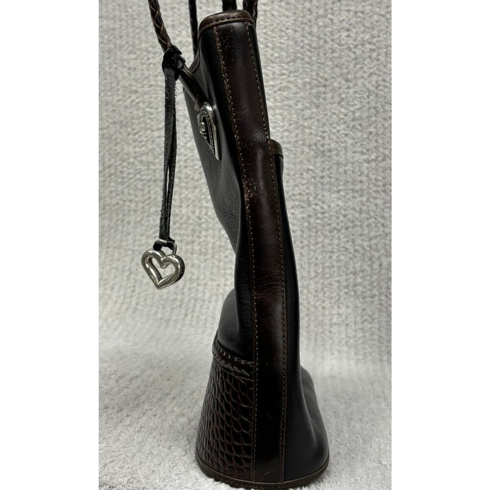 Brighton Black Leather Shoulder Bag Purse #76962 - Picture 4 of 8